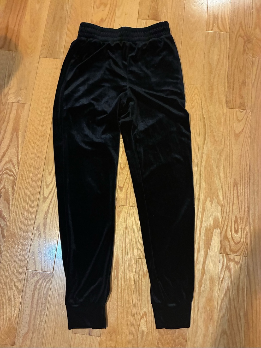 NUDE Black High-Waisted Velour Joggers Small